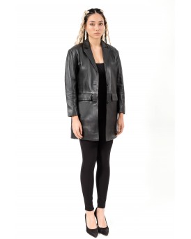 ALEXANDRA SHEEP BLACK - АВТЕНТИЧНО ДАМСКО ЧЕРНО КОЖЕНО ЯКЕ