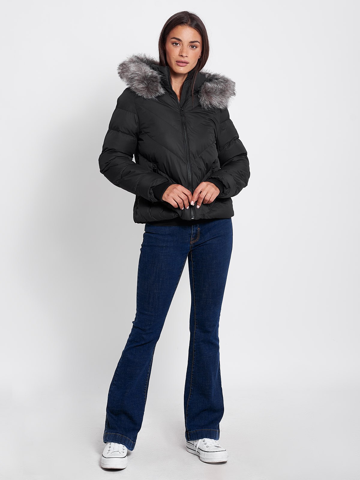 CASSIA BLACK WOMEN'S PUFFER JACKET CASSIA BLACK WOMEN'S PUFFER JACKET
