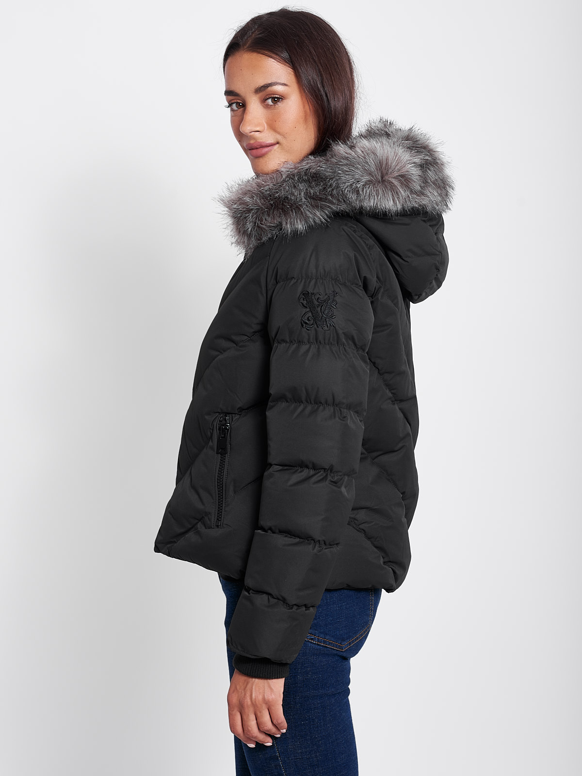 CASSIA BLACK WOMEN'S PUFFER JACKET CASSIA BLACK WOMEN'S PUFFER JACKET