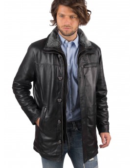 5060 SHEEP BLACK - АВТЕНТИЧНО МЪЖКО ЧЕРНО КОЖЕНО ЯКЕ