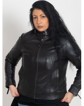 JACKIE SHEEP BLACK - AUTHENTIC WOMENS BLACK LEATHER JACKET