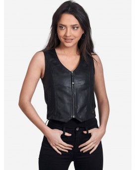 RUBY BUFFALO BLACK - АВТЕНТИЧЕН ДАМСКИ ЧЕРЕН КОЖЕН ЕЛЕКТ