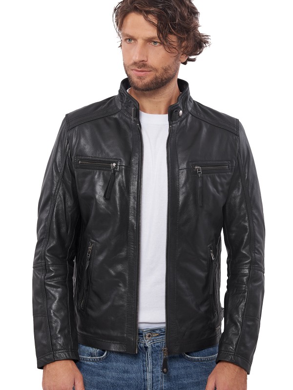 ALPHA BUFFALO BLACK - АВТЕНТИЧНО МЪЖКО ЧЕРНО КОЖЕНО ЯКЕ