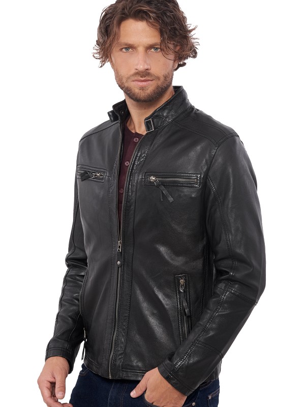 ALPHA SHEEP BLACK - АВТЕНТИЧНО ЧЕРНО МЪЖКО КОЖЕНО ЯКЕ