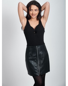 ARIADNE SHEEP BLACK - АВТЕНТИЧНА ДАМСКА ЧЕРНА КОЖЕНА ПОЛА