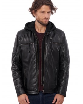 BIG HOOD SHEEP BLACK - АВТЕНТИЧНО МЪЖКО ЧЕРНО КОЖЕНО ЯКЕ