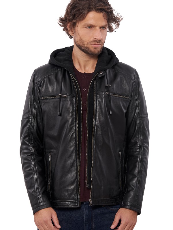 BIG HOOD SHEEP BLACK - АВТЕНТИЧНО МЪЖКО ЧЕРНО КОЖЕНО ЯКЕ