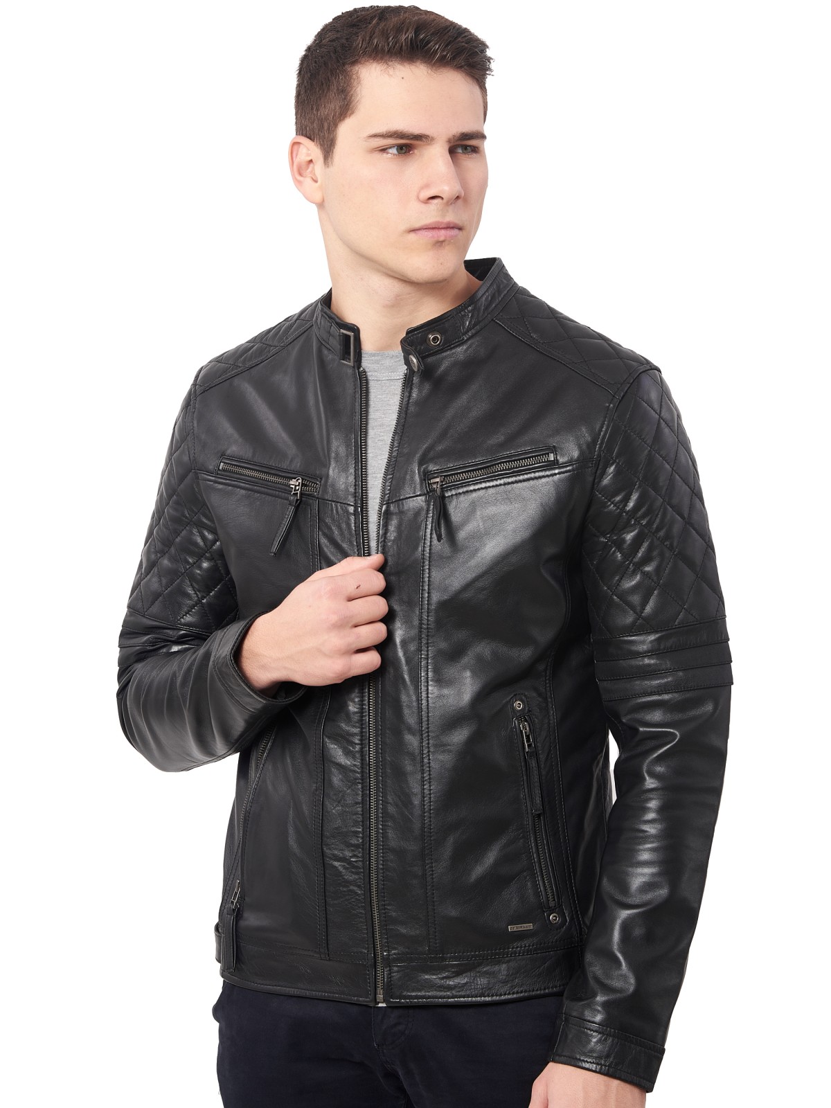 BRAVO SHEEP BLACK - AUTHENTIC MENS BLACK LEATHER JACKET BRAVO SHEEP BLACK - AUTHENTIC MENS BLACK LEATHER JACKET