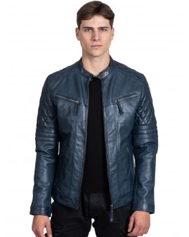 BRAVO SHEEP BLUE - АВТЕНТИЧНО МЪЖКО СИньо КОЖЕНО ЯКЕ