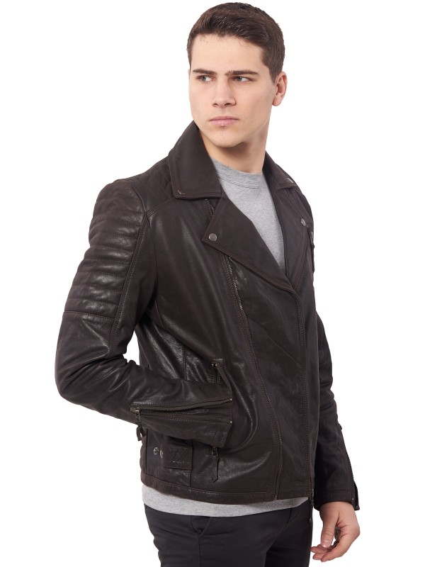 CHARLIE BUFFALO BROWN - АВТЕНТИЧНО МЪЖКО КАФЯВО КОЖЕНО ЯКЕ