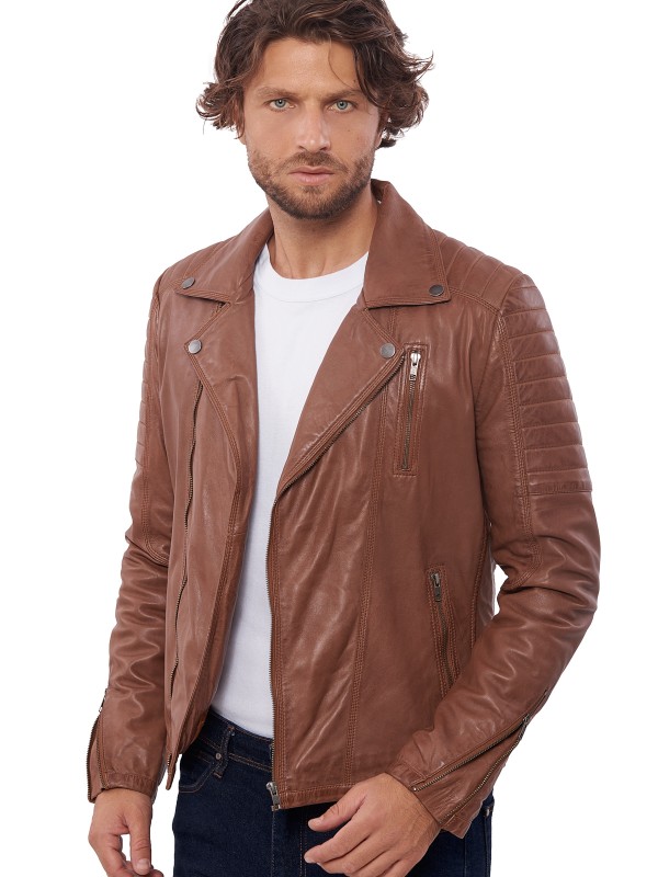 CHARLIE SHEEP COGNAC - АВТЕНТИЧНО МЪЖКО КОЖЕНО ЯКЕ COGNAC