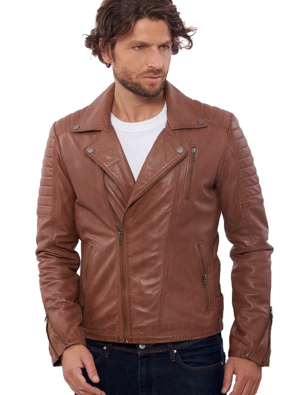 CHARLIE SHEEP COGNAC - АВТЕНТИЧНО МЪЖКО КОЖЕНО ЯКЕ COGNAC