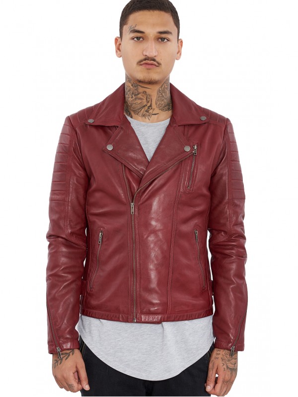 CHARLIE SHEEP RED - АВТЕНТИЧНО МЪЖКО ЧЕРВЕНО КОЖЕНО ЯКЕ