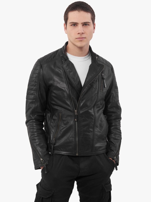 CHARLIE SUC BUFFALO BLACK - АВТЕНТИЧНО ЧЕРНО МЪЖКО КОЖЕНО ЯКЕ