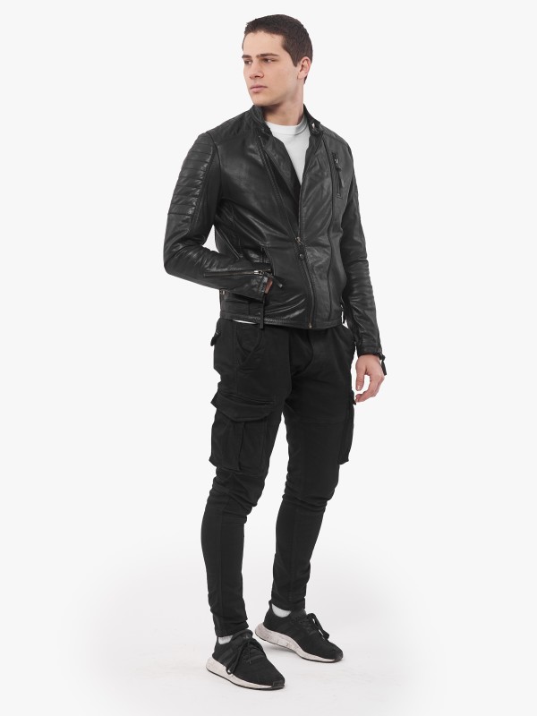 CHARLIE SUC BUFFALO BLACK - АВТЕНТИЧНО ЧЕРНО МЪЖКО КОЖЕНО ЯКЕ