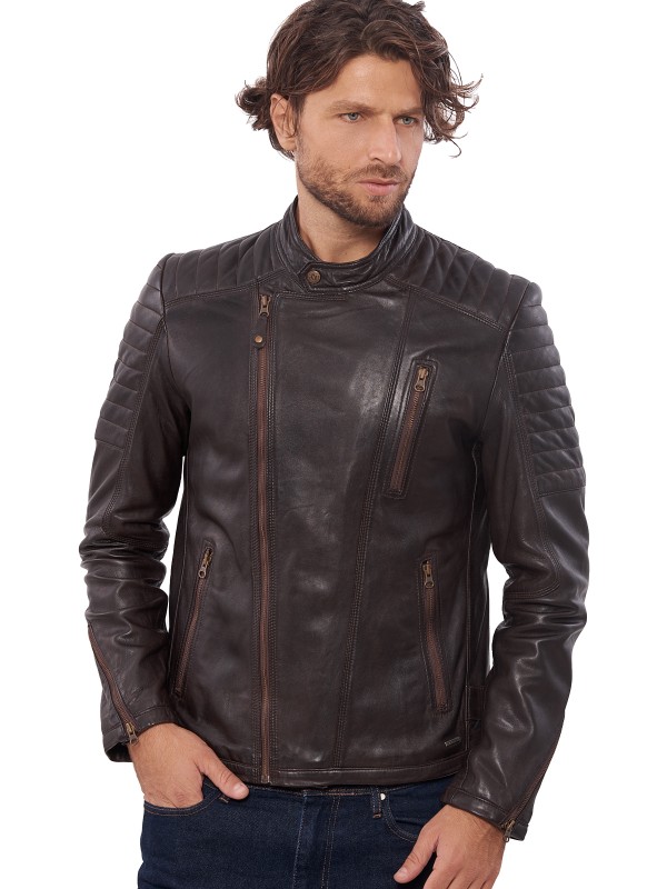 CHARLIE SUC SHEEP BROWN - АВТЕНТИЧНО МЪЖКО КАФЯВО КОЖЕНО ЯКЕ