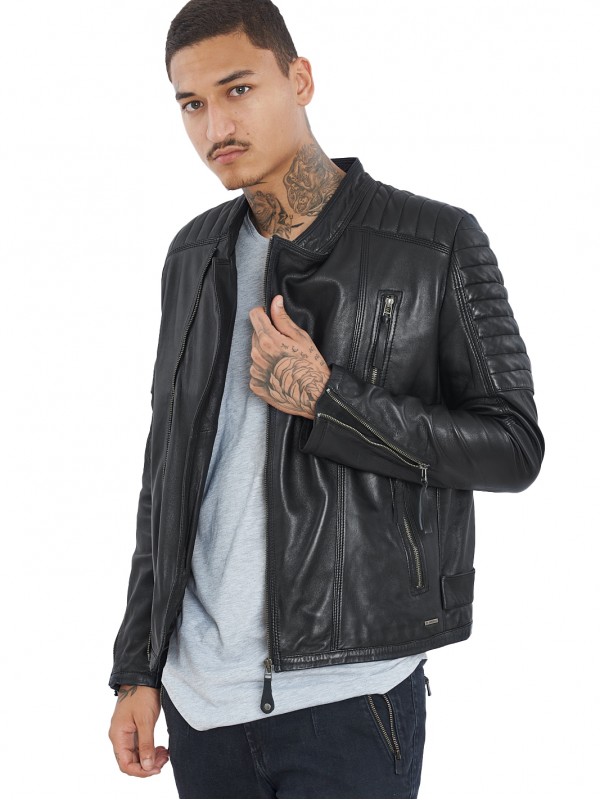 CHARLIE SUC SHEEP BLACK - АВТЕНТИЧНО МЪЖКО ЧЕРНО КОЖЕНО ЯКЕ