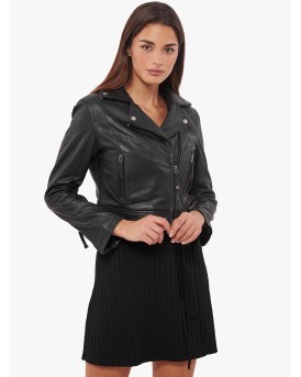 DIONA BUFFALO BLACK - АВТЕНТИЧНО ДАМСКО ЧЕРНО КОЖЕНО ЯКЕ