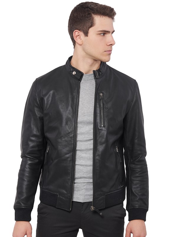 ECHO BUFFALO BLACK - АВТЕНТИЧНО МЪЖКО ЧЕРНО КОЖЕНО ЯКЕ