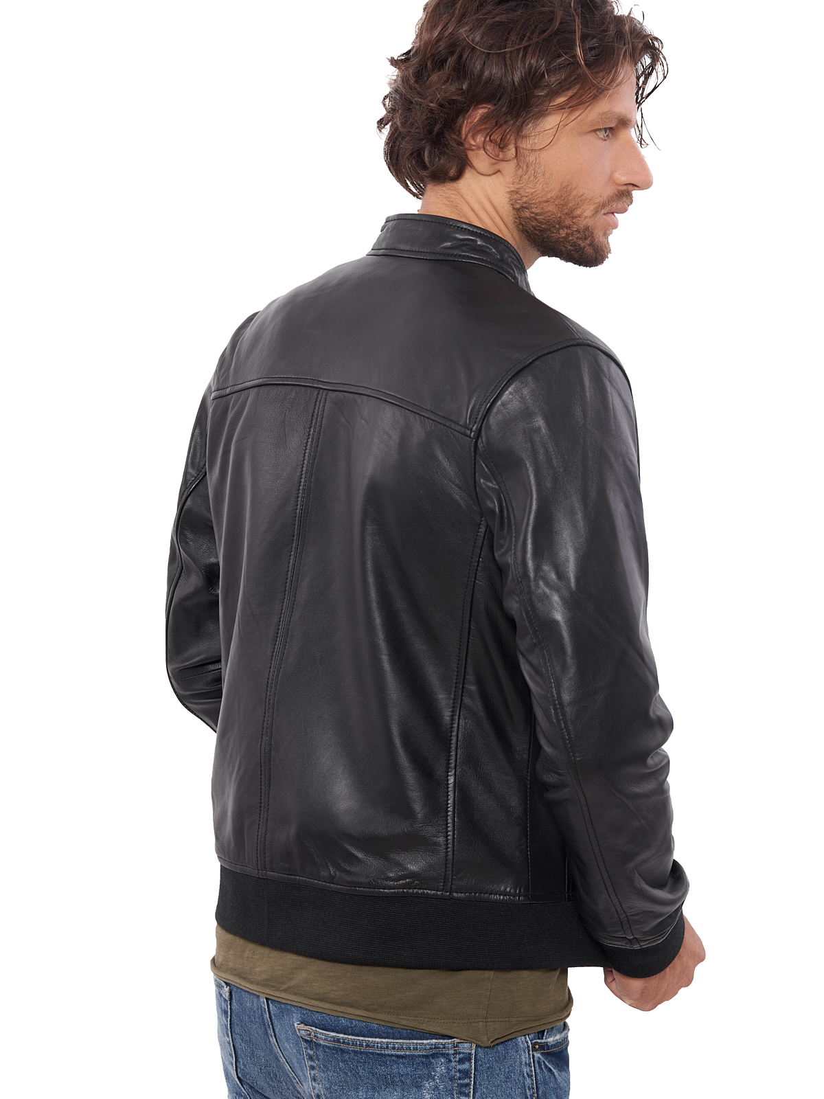 ECHO SHEEP BLACK - AUTHENTIC BLACK MENS LEATHER JACKET