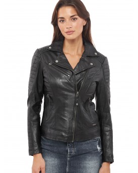 ELECTRA SHEEP BLACK - АВТЕНТИЧНО ДАМСКО ЧЕРНО КОЖЕНО ЯКЕ