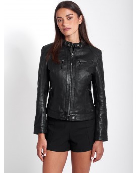 ERATO SHEEP BLACK - АВТЕНТИЧНО ДАМСКО ЧЕРНО КОЖЕНО ЯКЕ