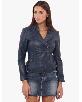 CALYPSO SHEEP BLUE - АВТЕНТИЧНО ДАМСКО СИньо КОЖЕНО ЯКЕ