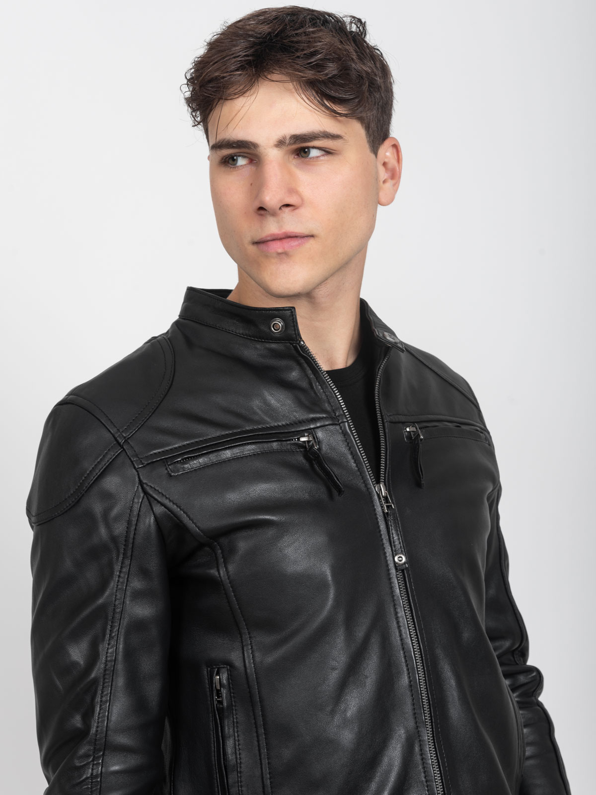KAPPA SHEEP BLACK - AUTHENTIC MENS BLACK LEATHER JACKET