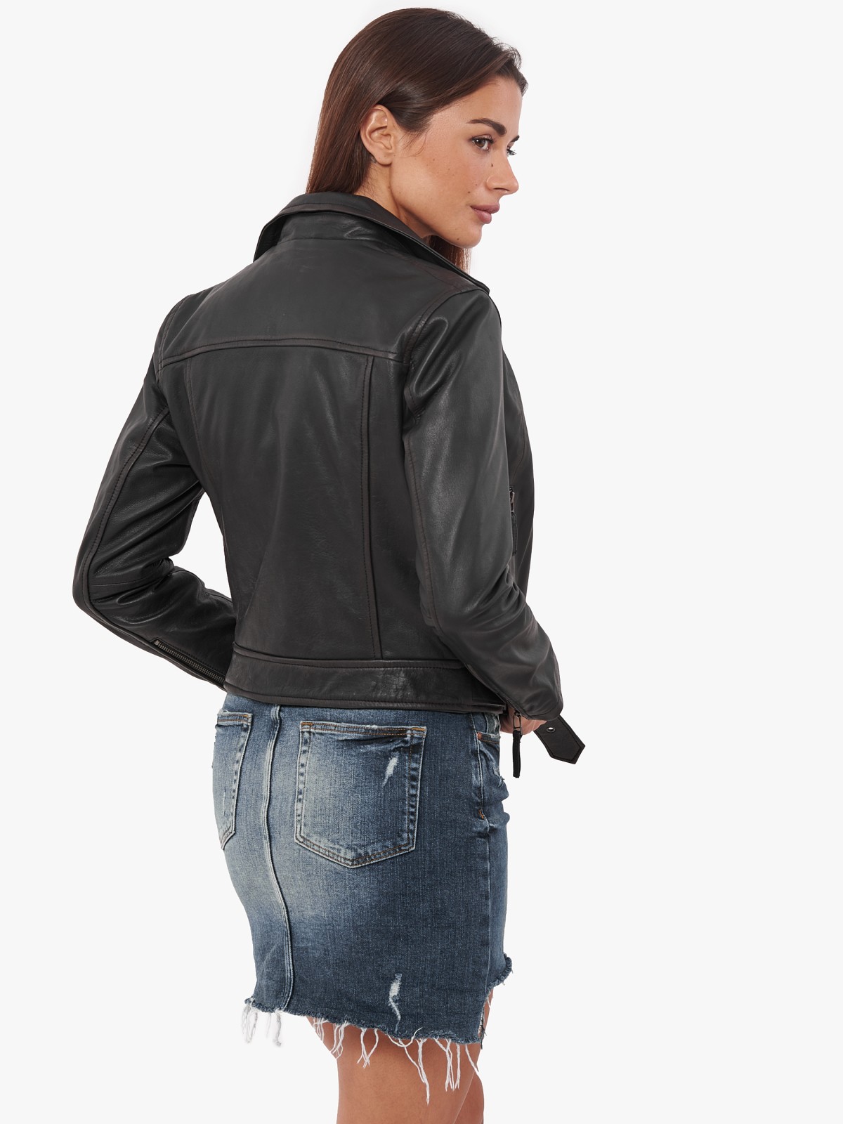 MEDEA BUFFALO BLACK - AUTHENTIC WOMENS BLACK LEATHER JACKET