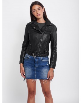 MEDEA SHEEP BLACK - АВТЕНТИЧНО ДАМСКО ЧЕРНО КОЖЕНО ЯКЕ