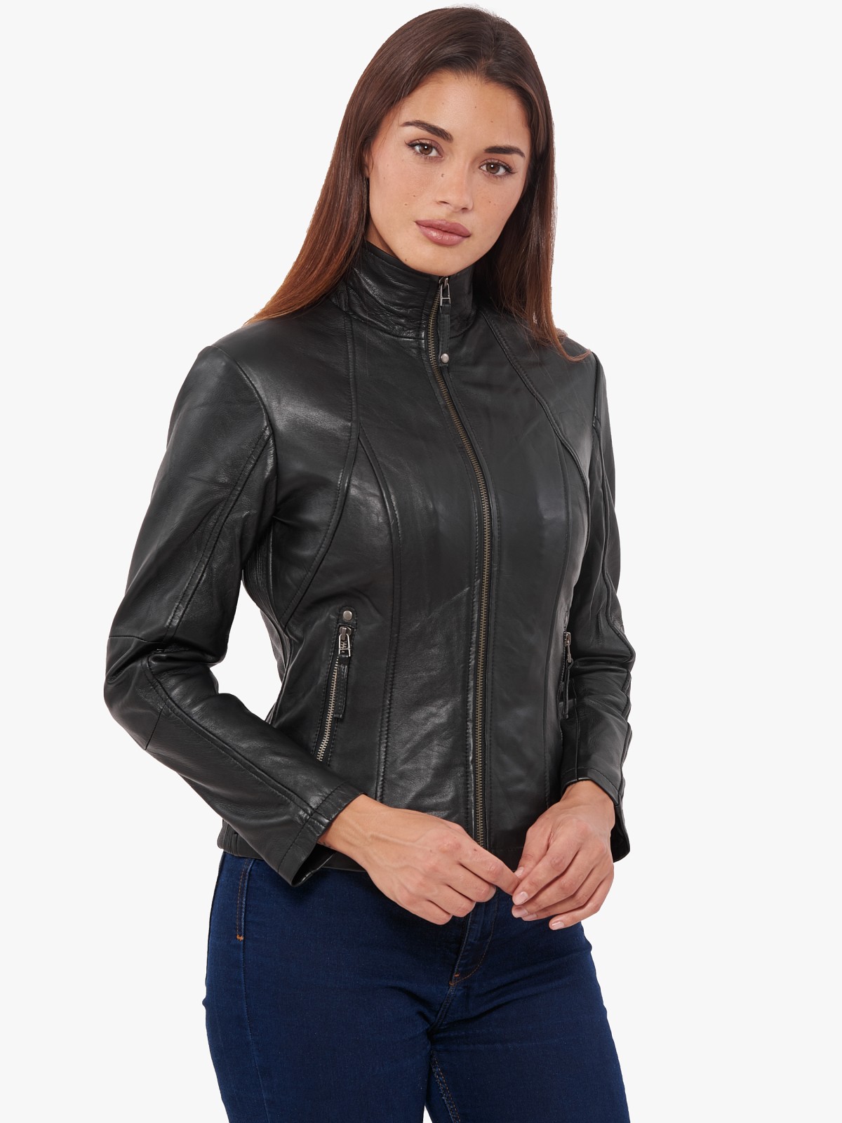 PANDORA SHEEP BLACK - AUTHENTIC WOMENS BLACK LEATHER JACKET PANDORA SHEEP BLACK - AUTHENTIC WOMENS BLACK LEATHER JACKET