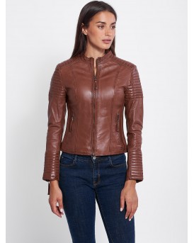 PASIPHAE SHEEP COGNAC - АВТЕНТИЧНО ДАМСКО КОЖЕНО ЯКЕ COGNAC