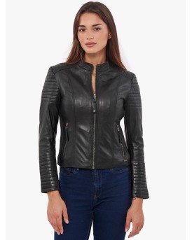 PASIPHAE SHEEP BLACK - АВТЕНТИЧНО ДАМСКО ЧЕРНО КОЖЕНО ЯКЕ