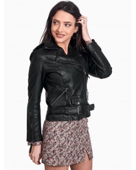 RHEA SHEEP BLACK - АВТЕНТИЧНО ДАМСКО ЧЕРНО КОЖЕНО ЯКЕ