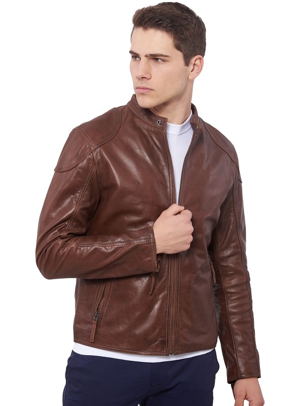 ROMEO BUFFALO COGNAC - АВТЕНТИЧНО МЪЖКО КОЖЕНО ЯКЕ COGNAC