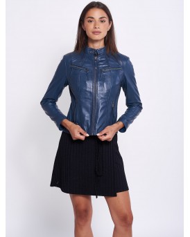 NEPHELE SHEEP BLUE - АВТЕНТИЧНО ДАМСКО СИньо КОЖЕНО ЯКЕ