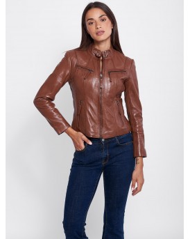 NEPHELE SHEEP COGNAC - АВТЕНТИЧНО ДАМСКО КОЖЕНО ЯКЕ COGNAC