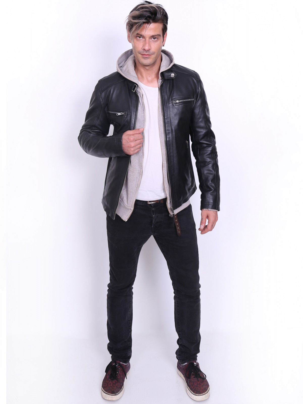 ALPHA SRV SHEEP BLACK - AUTHENTIC BLACK MENS LEATHER JACKET ALPHA SRV SHEEP BLACK - AUTHENTIC BLACK MENS LEATHER JACKET