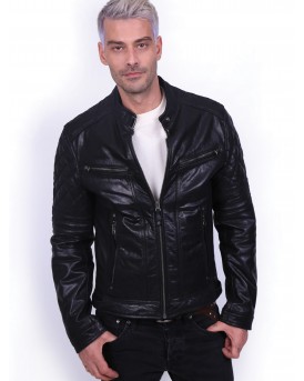 BRAVO BUFFALO BLACK - АВТЕНТИЧНО ЧЕРНО МЪЖКО КОЖЕНО ЯКЕ